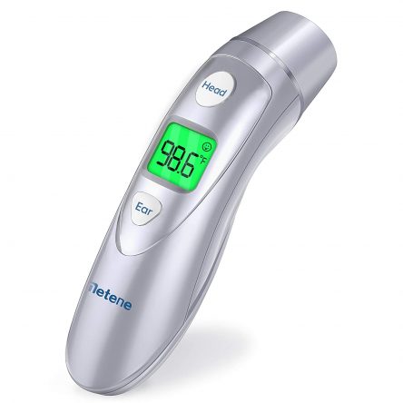 Metene Medical Forehead and Ear Thermometer,Infrared Digital Thermometer Suitable for Baby, Infant, Toddler and Adults